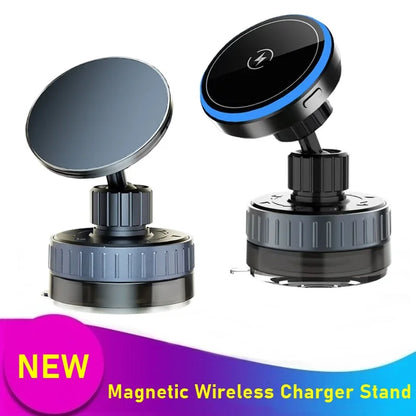 Universal Magnetic Wireless Charger Mount Suction Cup Car Rearview Mirror Holder for Home Gym Bathroom for iPhone 16 15 14 13 12 11 Pro Max Samsung S25