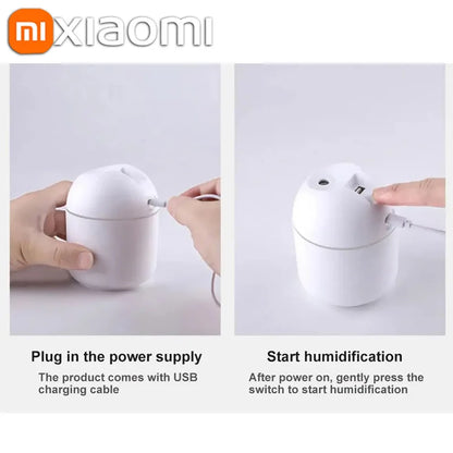 Xiaomi Portable Air Humidifier 250ML Essential Oil Diffuser 2 Modes Auto Shut-Off with LED Light for Home Car Facial Steamer