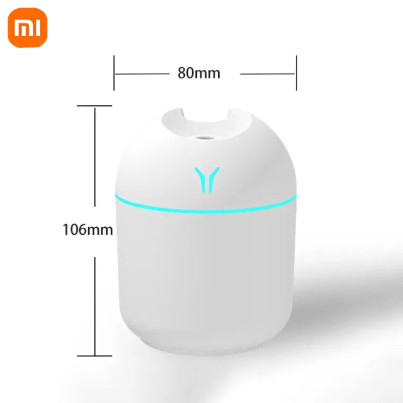 Humidificador de aire portátil Xiaomi, difusor de aceites esenciales de 250 ml, 2 modos, apagado automático con luz LED, vaporizador facial para el hogar y el coche